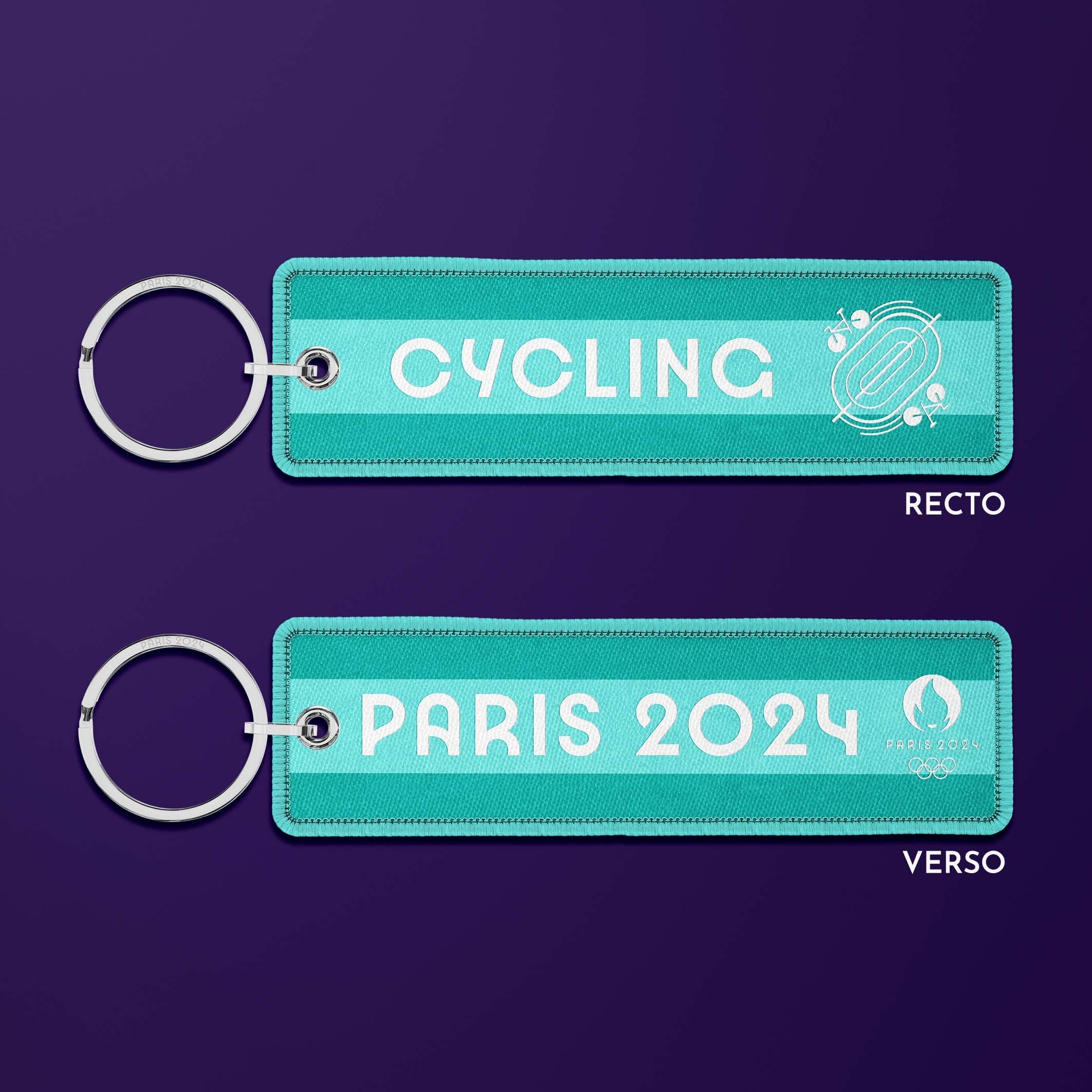 Porte-clés flamme Paris 2024 Sports & Stripes - Cycling