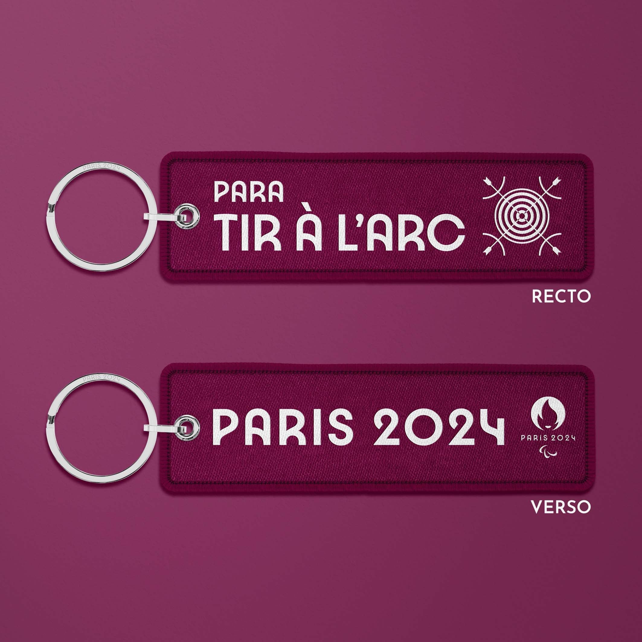 Porte-clés flamme Paris 2024 Burgundy - Para tir à l'arc