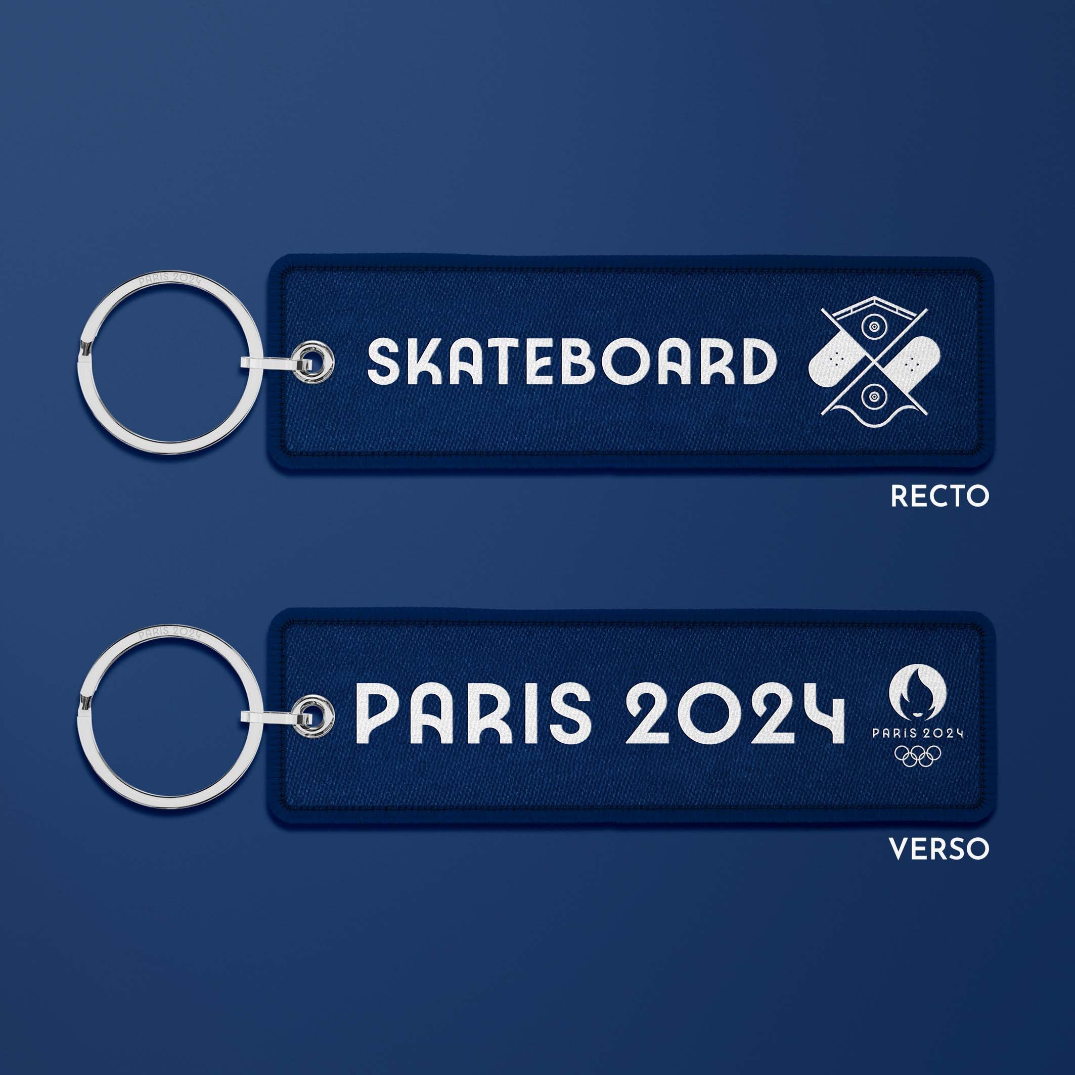Porte-clés flamme Paris 2024 French blue - Skateboard