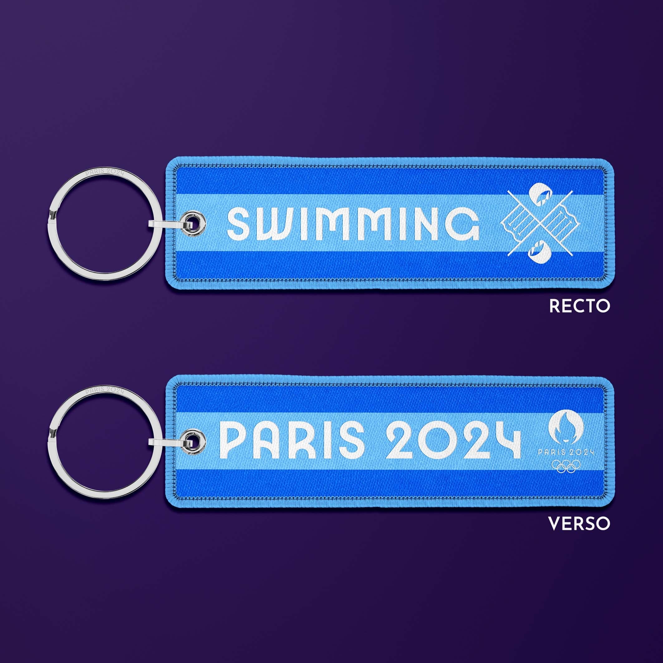 Porte-clés flamme Paris 2024 Sports & Stripes - Swimming