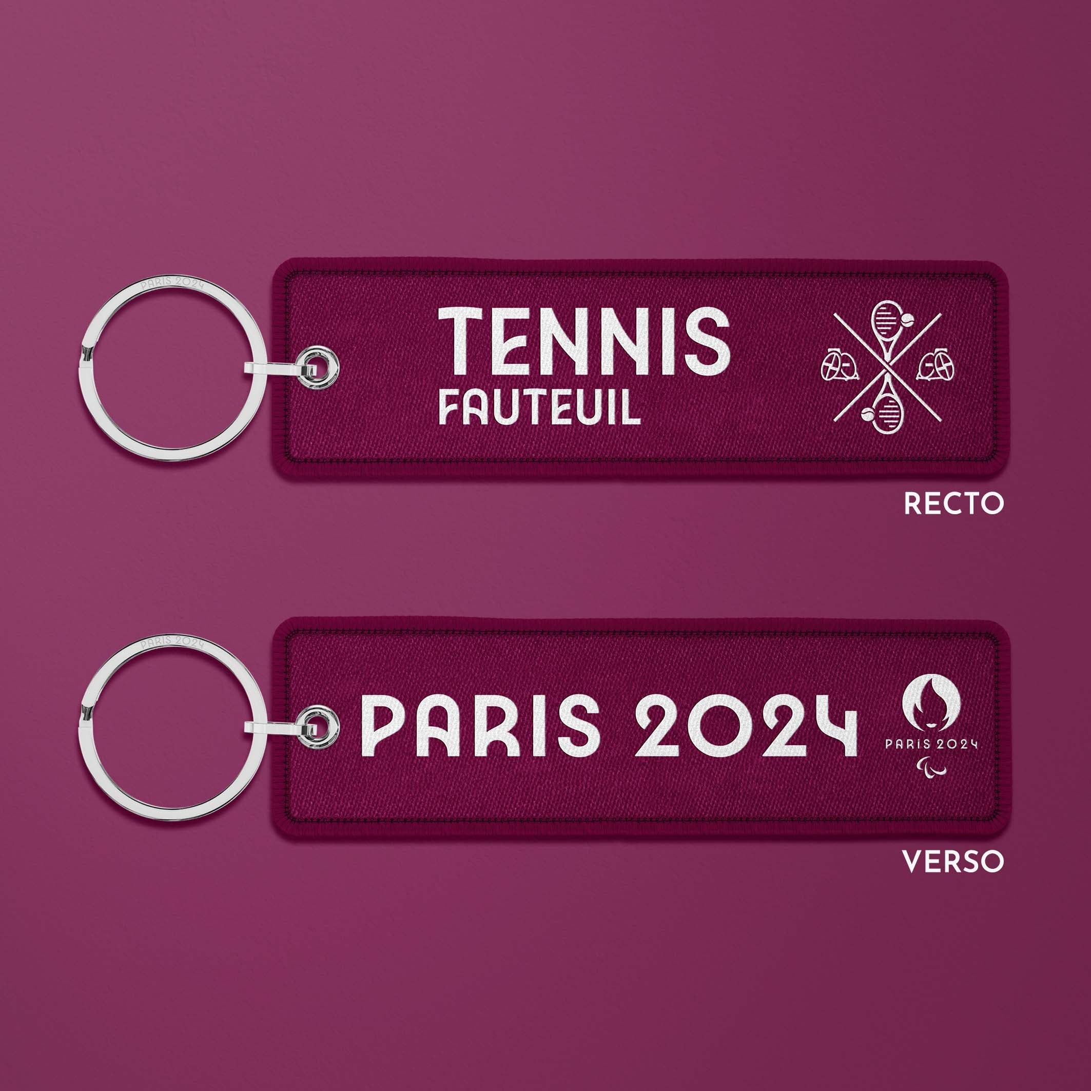 Porte-clés flamme Paris 2024 Burgundy - Tennis fauteuil