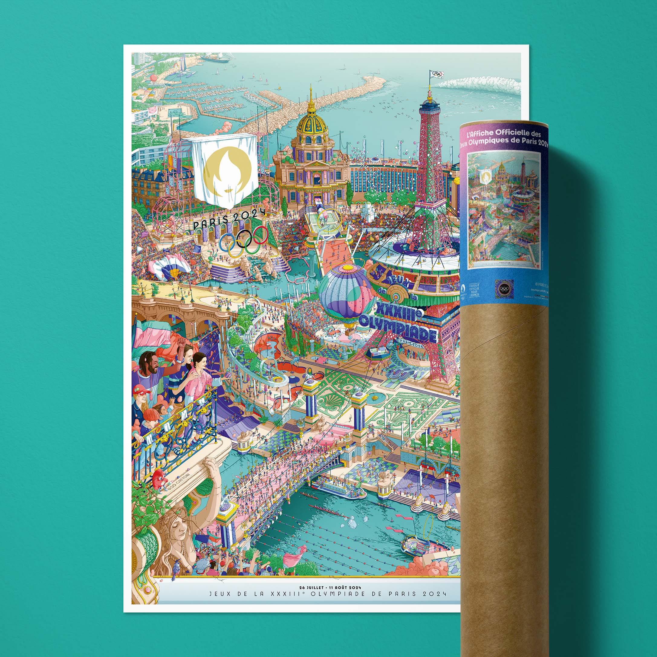 L’affiche officielle des Jeux Olympiques de Paris 2024 - couleur
